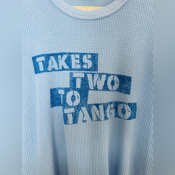 Aerie OFFLINE Women’s Blue It Takes Two To Tango Waffle Long Sleeve Top Size S - Picture 4 of 9